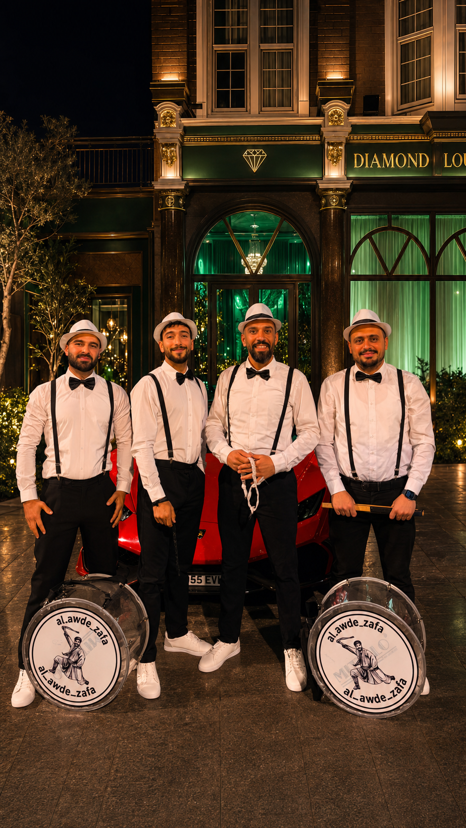 Al Awde Zaffa drummers performing